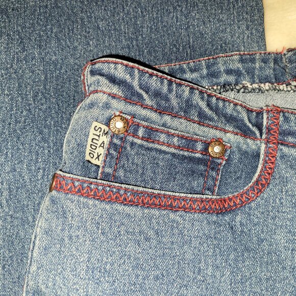 Max Studio Jeans 6 Dark Blue Wash with Red Stitching - Picture 5 of 8